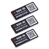 SOS-ID Label (3er-Set) – SOS-ID Etikett mit QR-Code – langlebiges & kratzfestes Klebelabel – schneller Zugriff auf wichtige Gesundheitsdaten für Ersthelfer oder Rettungskräfte