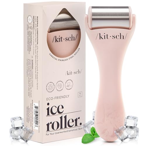 Edelstahl Kitsch Eisroller für das Gesicht - Hautpflege Werkzeug zur Linderung von Irritationen & Schwellungen - Sanfter Gesichts-Eisroller für empfindliche Haut - Pink