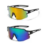 SansRealmL Sonnenbrille Herren Sport Polarisiert - Schnelle Fahrradbrille MTB, Radsport Sonnenbrillen, Winddicht Radbrille UV400