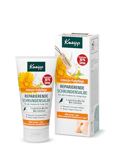 Kneipp Reparierende Schrundensalbe mit 30% Urea - Intensiv-Fußpflege mit Bio-Calendula - Für ein sichtbar und spürbar weiches und glattes Hautgefühl - Für Diabetiker geeignet - 50ml