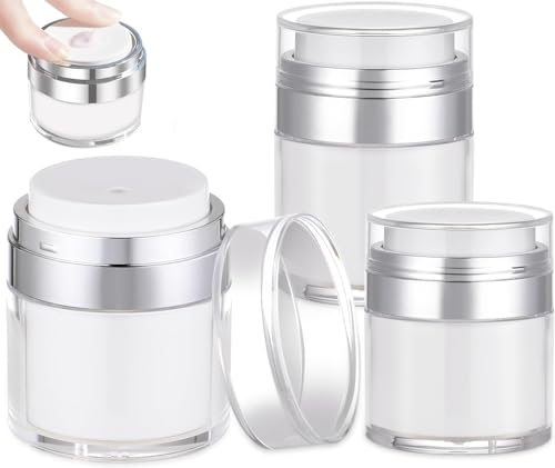 Auauraintt 3Stk Cremetiegel Vakuumflasche, 15/30/50ml Airless Pumpspender, NachfüLlbare Reisecreme Flasche Tragbarer Kosmetischer BehäLter für Creme, Lotion für Reise Home Verwendung