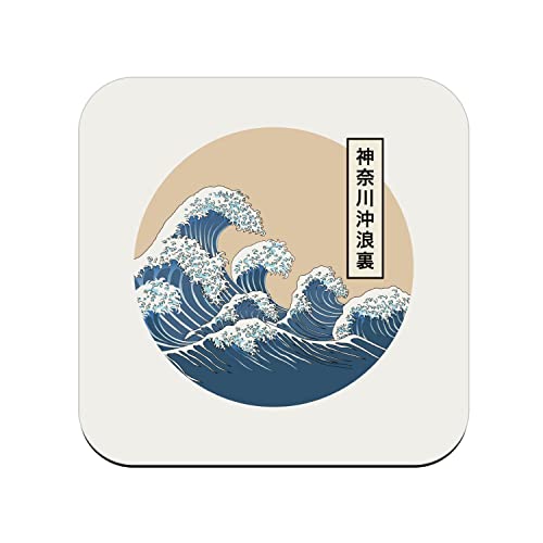 Untersetzer aus Kork – Hokusai Große Wellen Japan Asien Meereskultur – 1 Stück (95 x 95 mm)