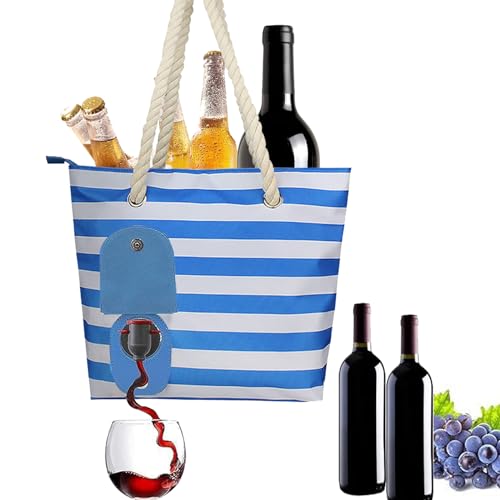 Weinhandtasche Weintasche mit Zapfhahn, Männerhandtasche Bier Picknicktasche mit Auslaufsicherem und Isoliertem Fach für Reisen, Strand, Reisen, Picknick, Camping, Geschenk Für Weinliebhaber