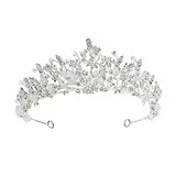 Königin Krone Damen Geburtstagskrone Erwachsene Braut Kopfschmuck Diadem Hochzeit Haarschmuck Silber