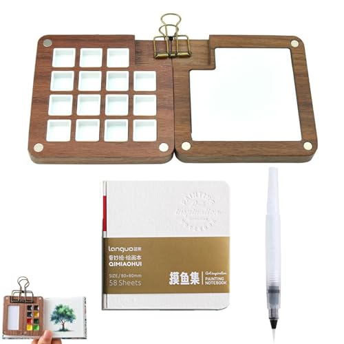 Mini Palette, Pocketartist Travel Set, Mini Aquarell Set, Tragbare Aquarell Palette, Zusammenklappbare Portable Aquarell Palette Mini Travel für Maler, Künstler, Studenten