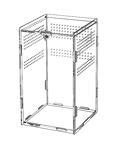 QWORK® Reptil Fütterungsbox aus Acryl, Feeding Box, 20×12×12cm für Gottesanbeterin, Spinnen, Eidechsen, Schnecken