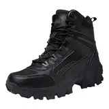 Generisch Stiefeletten Herren wasserdichte Herren-Wander- Campingstiefel, bequem atmungsaktiv, seitlicher Reißverschluss, rutschfest, langlebig, Arbeitsstiefel Stiefel Herren Wasserdicht (Black, 43)