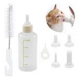 TAIHE Aufzuchtflasche Katze - 60ml Haustier Babyflasche Kit, Haltbares Silikon Milch Feeder Neugeborene Pet Welpen Katze Milch Fläschchen