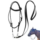 Zaumzeug Zaumzeug Halstecher für Pferde-Trainingszubehör Halfter Trainingszüge, geeignet für Ponys mit einer Schulterhöhe von 0,9-1,3 m, schwarz
