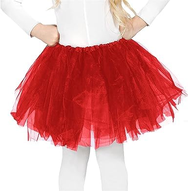 Tutu für Mädchen, aus Tüll, Party, Tanz, für Mädchen (Code 716), rot, Einheitsgröße