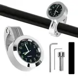 Motorrad Uhr,Motorrad Uhr Wasserdicht,Motorrad Fahrrad Uhr, Motorrad-Fahrraduhr, Wasserdicht Leuchtend Motorraduhren für Lenker,Motorraduhr Geeignet für Motorräder Und Elektrofahrzeuge(Silber)