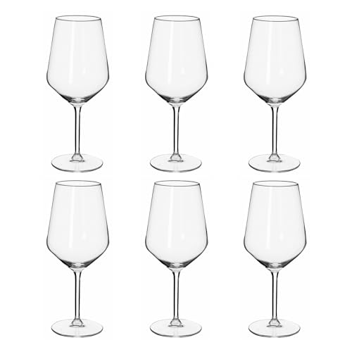 alpina Weingläser Rotwein - Weingläser Set 6 Teilig - Weinglas 53cl - Spülmaschinenfeste Rotweingläser - Wein Geschenk für Rotwein - Glas, Weiß