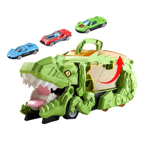 Dinosaurier-Autotransport, Transport-Dinosaurier-LKW, Tragbares Fahrzeugspielzeug mit Griff, Transportträger-LKW, LKW-Autospielzeug, doppelseitiges Aufbewahrungs-Dinosaurierspielzeug für Kinder für Mä