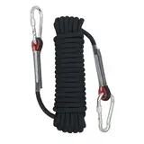 10mm Seil, Mehrzweck-Seil, Langlebige Outdoor-Kordel für Camping, Wandern, Outdoor-Abenteuer, Bootfahren, Angeln, Heimwerkerarbeiten und Heimprojekte (Schwarz, 10m)