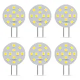 SANSUN G4 LED-Leuchtmittel, 2 W, entspricht 20 W Halogen, G4/GU4/GZ4 Bi-Pin-Sockel, AC/DC12 V, 4000 K, 120 ° Weitwinkel, nicht dimmbar (Tageslichtweiß, 6 Stück)