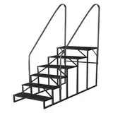 6 Stufen Trittstufe mit 2 Griff, RV Trittleiter|Poolleitern|Stufen im Freien Haustiertreppe, Standtreppe Hocker Kinder aus Stahl Max 300kg, Haushaltsleiter für Spa/Hof/Mobile Home