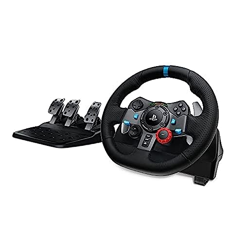 Logitech G29 Driving Force Gaming Rennlenkrad, Zweimotoriges Force Feedback, 900° Lenkbereich, Racing Leder-Lenkrad, Verstellbare Edelstahl Bodenpedale PS4/PS5 + F1 23 PS5 | Deutsch