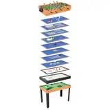 vidaXL Multigame Spieletisch 15-in-1 Tischfußball Kicker Billard Hockey Spieltisch Tischtennis Multifunktion Spiele 121x61x82cm Ahorn