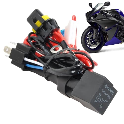 Motorrad H4 Lichtdraht - LED Scheinwerfer H4 Scheinwerfer Motorrad Verkabelung Kit - Sicheres Radfahren Plug and Play Verkabelung Schaltkreis Schutz für Pendler