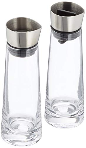 blomus -MACCHIATO- Zucker & Sahne Set aus Glas, 180 ml Fassungsvermögen, Edelstahldeckel, für Tee- und Kaffee, hochwertige Verarbeitung, exklusive Optik (H / B / T: 17 x 5,4 x 5,4 cm, Klar, 63510)