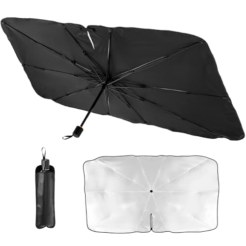 Auto Sonnenschutz Frontscheibe,Windschutzscheibe Sonnenschutz,Hitzeschutz Auto Sonnenschirm Geeignet für die Meisten Modelle(75 * 135CM)
