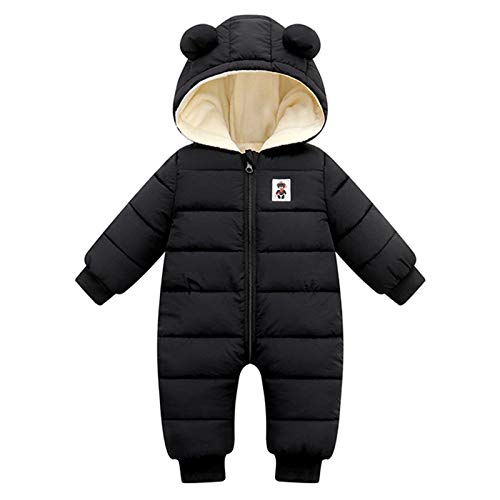 Borlai Neugeborenes Baby Mädchen Jungen Winter Warm Schneeanzug Kapuze Strampler Doppelreißverschluss Overall Mantel Jacke