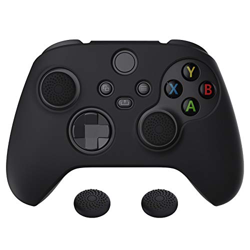 PlayVital Silikon Hülle für Xbox Series X & S Controller,Case Anti-Rutsche Schutzhülle Hülle Griffe Skin Weiches Gummi Grips für Xbox Series X & S Controller(Schwarz)