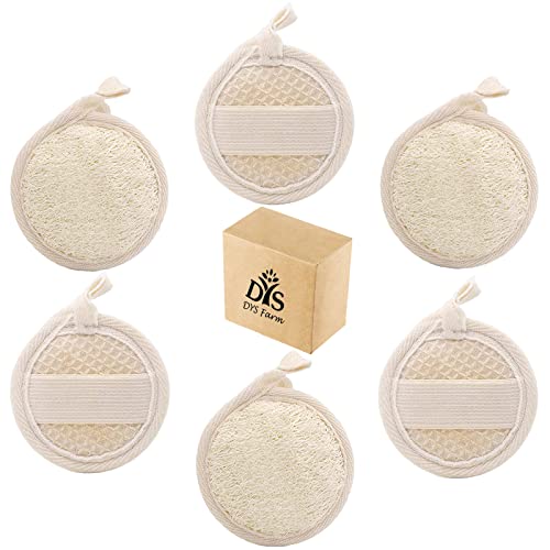 6 Stück Gesicht Luffa Schwamm Peeling Schwämme Loofa Bürste Pads Duschbürste Gesichtsreinigung 100% natürlich Körper und Gesichtspeeling Pad