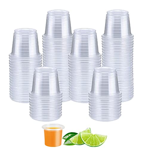 Panexf 100 Stück Schnapsgläser Plastik, 2cl/20ml Shotgläser plastikbecher Schnapsbecher aus PP - Material, Wiederverwendbarer Trinkbecher für Party Spaß