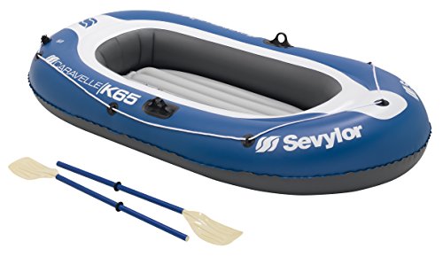 Sevylor Schlauchboot Caravelle KK65, aufblasbares Boot für 2 Personen inkl. 2 Ruder und Fußpumpe, 228 x 120 cm