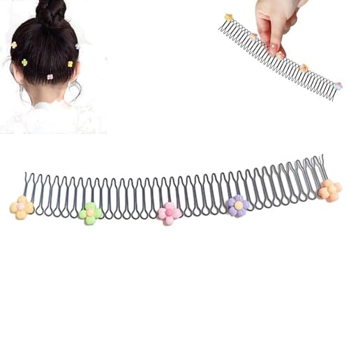 Dehnbare unsichtbare Haarspangen, 1/3 Stück Mädchen U-Form Finishing Fixer Kamm Stirnbänder, flexibles Clip-förmiges Set-Zubehör for Kinder, Kleinkinder, Kinderzubehör (Color : The Flowers, Size : 1