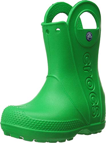 Crocs unisex-child Handle It Rain Boot Rain Boot, Grass Green, 30/31 EU