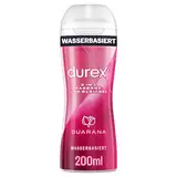 Durex 2 in 1 Massage- und Gleitgel Guarana – Mit geschmeidiger Textur für Ganzkörpermassagen & Intimbereich – 200 ml (1 x 200 ml)