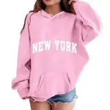 Mädchen Sweatshirt mit Kapuzen Briefe Drucken Langarm Kapuzenpullover lässig Locker übergroße Pullover für Teenager Mädchen Kleinkind Kinder Oversized Bequemer Herbst Winter Tops 3-12 Jahre