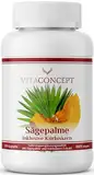 VITACONCEPT | Sägepalme und Kürbiskern (5% Phytosterole) | 500 mg pro Kapsel | 120 hochdosierte Kapseln | Sägepalmenextrakt + Kürbiskernextrakt | laborgeprüft | Made in Germany