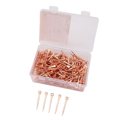 250pcs Kupfer Plattierter Hufeisennägel Rostfeste Reitausrüstung Haustiervorräte mit Plastikspeicherbox für Viehbetriebe, Geeignet für Reitlieferungen (45 mm E3)