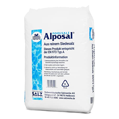 Alposal Poolsalz 25kg Poolsalz, Schwimmbadsalz, Chlorinator geeignet, Salzelektrolyse, Siedesalz