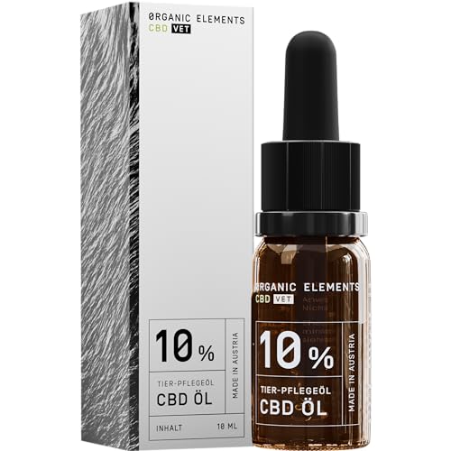 Premium CBD-Öl für Hunde & Katzen – 10% Hanföl-Tropfen mit 1000 mg Cannabidiol – mit L-Tryptophan und Vanille – Tierärztlich geprüft – 10 ml