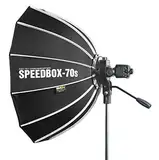 SMDV Speedbox D70s Firefly Pro Beauty Softbox Diffuser (Leuchtfläche 70 cm, mit Speedbracket, geeignet für Fast alle System-Blitzgeräte) schwarz/grau