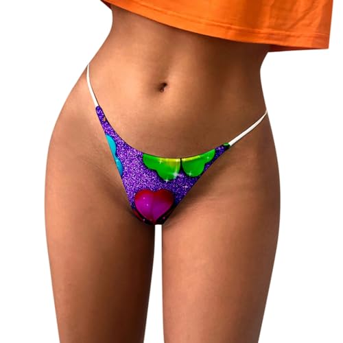 2025 - Sexy Damenhöschen St. Patrick's Day Vibe Thong Spitze Unterwäsche Damen Rot (Yellow, XXL)