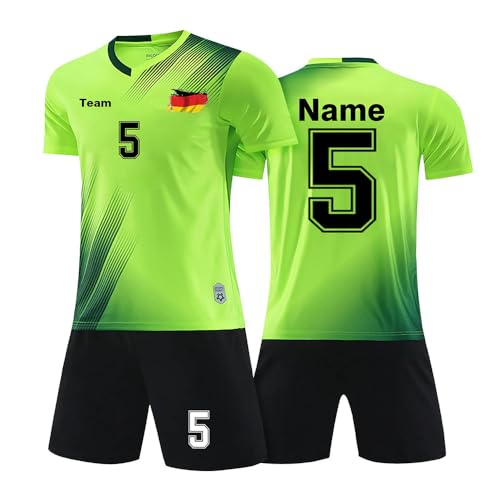 Generic Fußball Trikot für Kinder Erwachsener Personalisiertes mit Namen Nummer Team und Logo Football Jersey Fußballtrikots Fussball Trainingsanzug Sportshirt Herren/Junge 6 Large