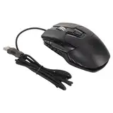 Plyisty Gaming -Maus, LED Light Optical Wired Mouse 6 Tasten für Home for Internet Bar (Green) (Black)