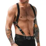 FLUTOY Harness Männer Leder,Hosenträger Herren Gay Unterwäsche Herren Sexy Unterwäsche für Mann Reizwäsche für sex Männer Fetisch Festival Rave Outfit Herren (K2)