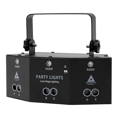 DJ Party Light, 9-Augen Stroboskop Beleuchtung, DMX Effekt Spotlight, LED RGB Laser Licht, Disco Bühne Beleuchtung Lichteffekt mit Fernbedienung ,für Home Party/Klub/Bar/Konzert