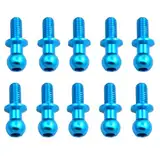 Cndiyald M3 Metall -Hex -Kugelkopfschrauben mit TT01 TT02 D5 1/10 RC -Driftauto -Ersatzteile 10 pcs Blau kompatibel