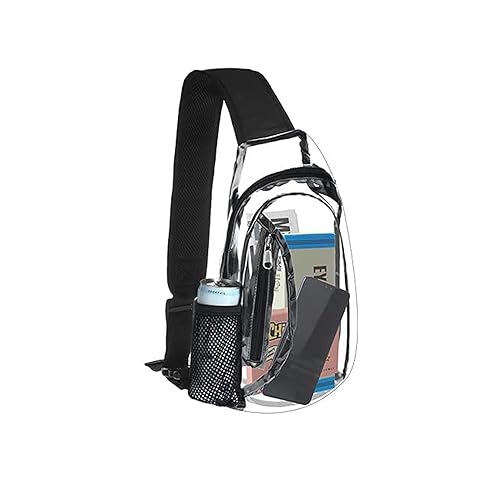 KAIAIWLUO Durchsichtig Umhängetasche,Stadion Genehmigt Durchsichtige Tasche Transparente Umhängetasche Clear Sling Bag Crossbody Schulterrucksack für Damen Herren Arbeitskonzert Sicherheit Reisen