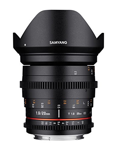 SAMYANG 13020T1.9CM 20mm T1.9 VDSLR ED AS UMC Objektiv für Anschluss Canon M schwarz