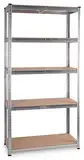 Stagecaptain Heavyrack HR-175 SR Lagerregal - 5 variabel montierbare Böden - Metallkonstruktion verzinkt - auch als Werkbank umbaubar - Tragkraft pro Boden: 175 kg - Tragkraft gesamt 875 kg - Silber