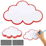 RISF 50 Stück Wolken Moderationskarten mit 50 Selbstklebende Klettband, Karteikarten Groß, Flipchart Papier für Schule, Präsentation, Professionelle Gesprächsleitung, Vortrag Moderation (23 X 14cm)