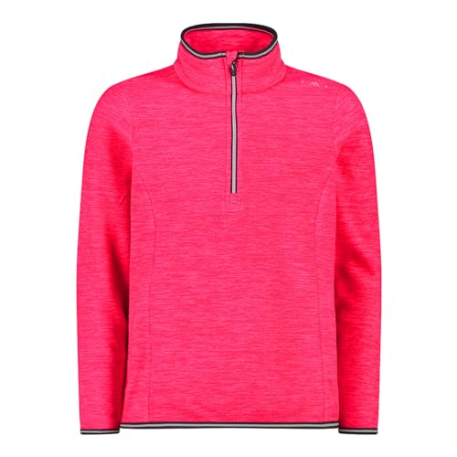 CMP Mädchen Fleecepullover Half Zip Second Layer Kid G Sweat, Farbe:Pink, Größe:176, Artikel:-B354 Melange gloss pink